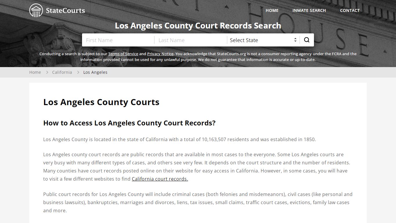 Los Angeles County Court Records Search - State Courts